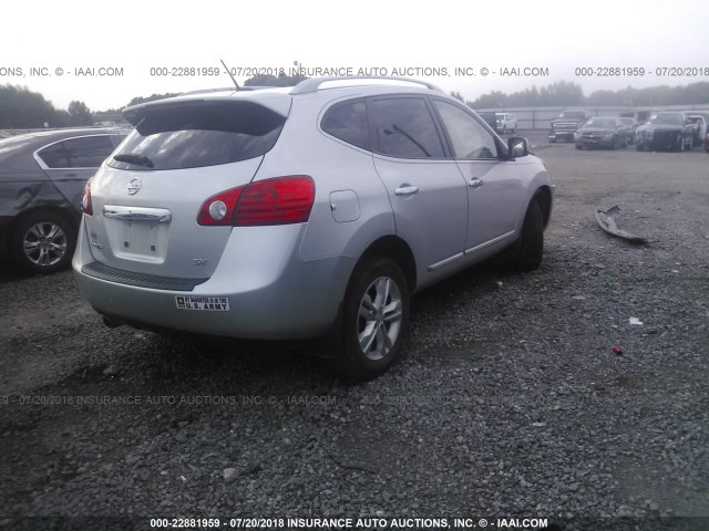 JN8AS5MT4CW260083 - 2012 NISSAN ROGUE S/SV SILVER photo 4