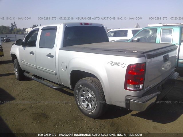 3GTP2VE39BG333580 - 2011 GMC SIERRA K1500 SLE SILVER photo 3