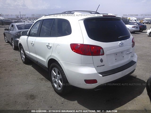 5NMSH73E29H261354 - 2009 HYUNDAI SANTA FE SE/LIMITED WHITE photo 3