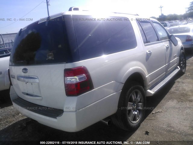 1FMFK20518LA49192 - 2008 FORD EXPEDITION EL LIMITED WHITE photo 4