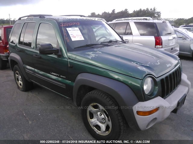 1J4GL48KX3W706326 - 2003 JEEP LIBERTY SPORT/FREEDOM GREEN photo 1