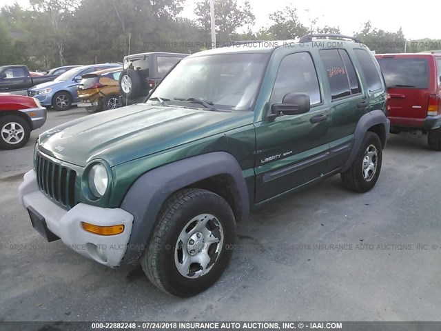 1J4GL48KX3W706326 - 2003 JEEP LIBERTY SPORT/FREEDOM მწვანე ფოტო 2