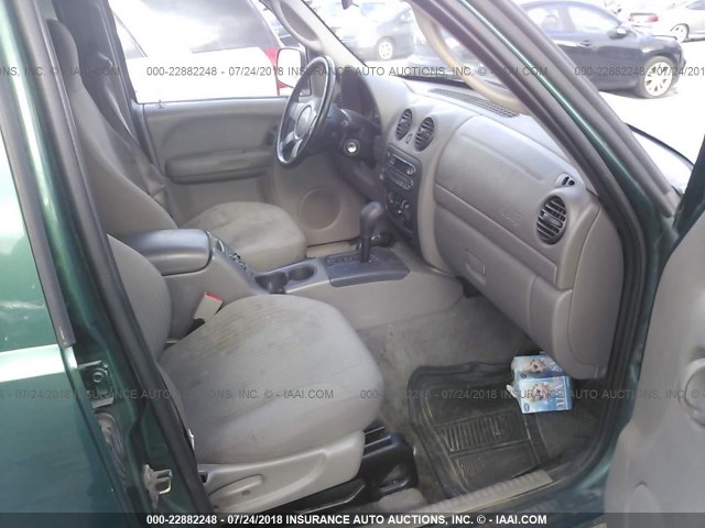1J4GL48KX3W706326 - 2003 JEEP LIBERTY SPORT/FREEDOM მწვანე ფოტო 5