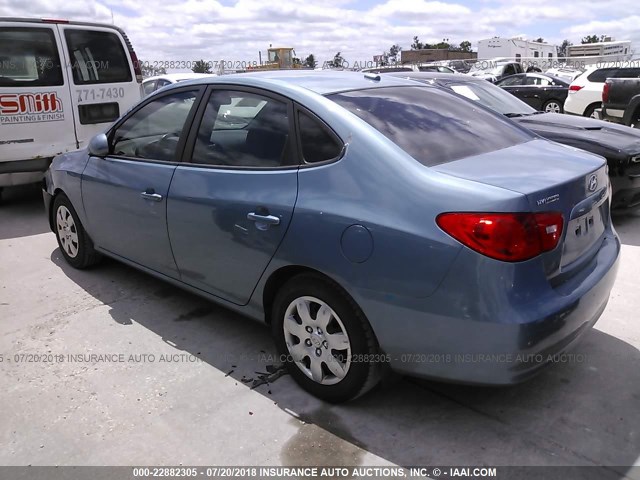 KMHDU46D27U140847 - 2007 HYUNDAI ELANTRA GLS/SE/LIMITED BLUE photo 3