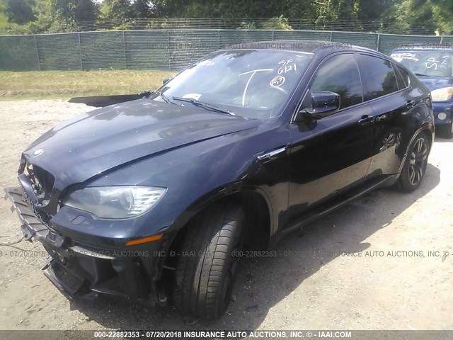 5YMGZ0C55CLL29640 - 2012 BMW X6 M BLUE photo 2