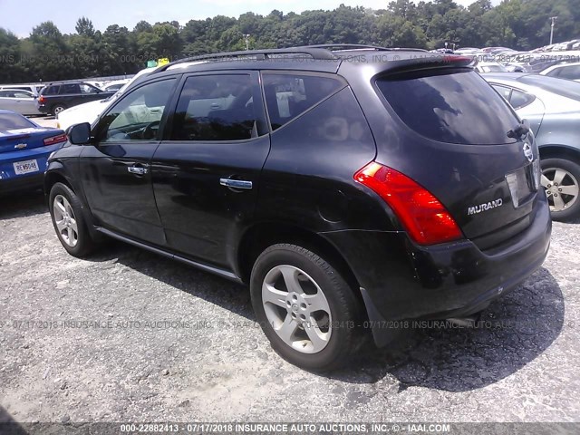 JN8AZ08W94W319990 - 2004 NISSAN MURANO SL/SE BLACK photo 3