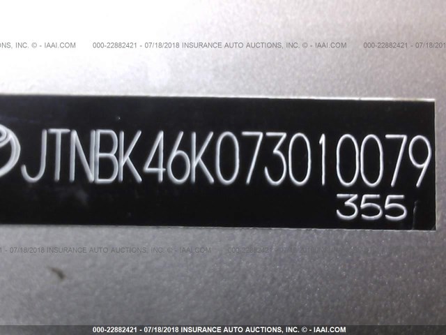 JTNBK46K073010079 - 2007 TOYOTA CAMRY NEW GENERAT LE/XLE/SE GOLD photo 9