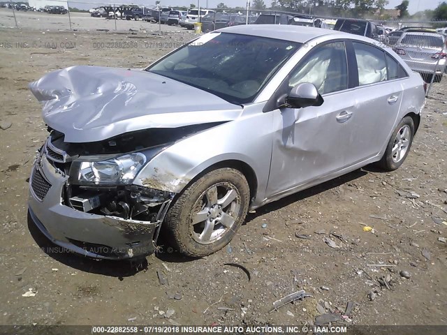 1G1PC5SB1E7408628 - 2014 CHEVROLET CRUZE LT SILVER photo 2