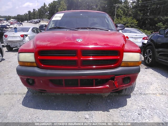 1B7FL36X12S589722 - 2002 DODGE DAKOTA SPORT/RT RED photo 6