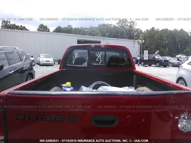 1B7FL36X12S589722 - 2002 DODGE DAKOTA SPORT/RT RED photo 8