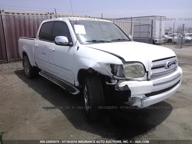 5TBET34186S522763 - 2006 TOYOTA TUNDRA DOUBLE CAB SR5 WHITE photo 1