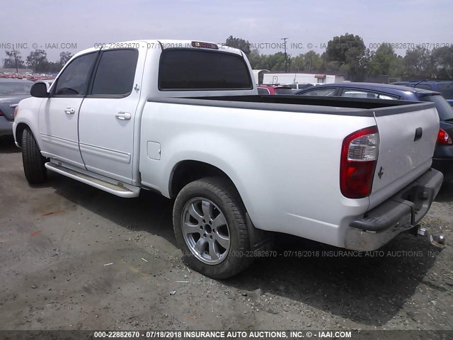 5TBET34186S522763 - 2006 TOYOTA TUNDRA DOUBLE CAB SR5 WHITE photo 3