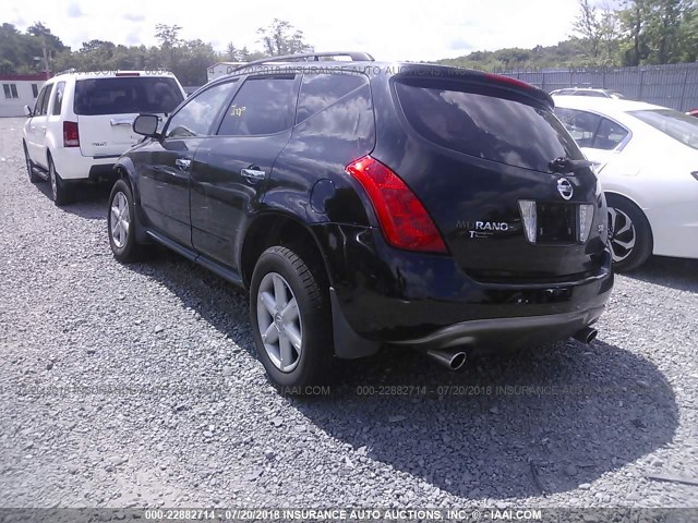 JN8AZ08W13W223592 - 2003 NISSAN MURANO SL/SE BLACK photo 3