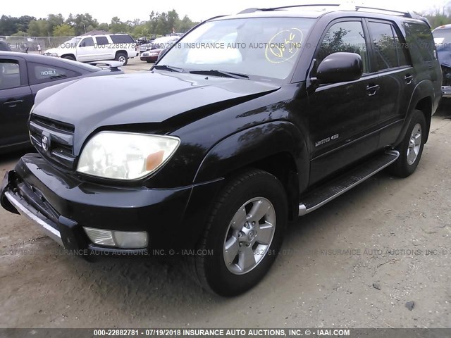 JTEBU17R430015740 - 2003 TOYOTA 4RUNNER LIMITED BLACK photo 2