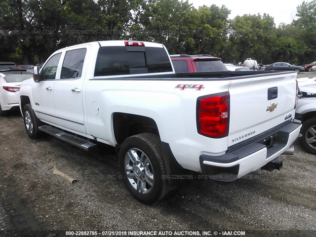 1GC1KXEYXHF247945 - 2017 CHEVROLET SILVERADO K2500 HIGH COUNTRY WHITE photo 3