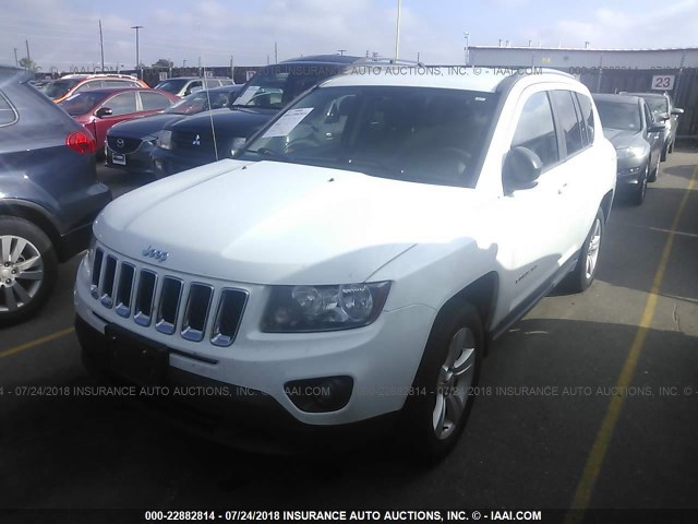 1C4NJDBB5ED773863 - 2014 JEEP COMPASS SPORT WHITE photo 2