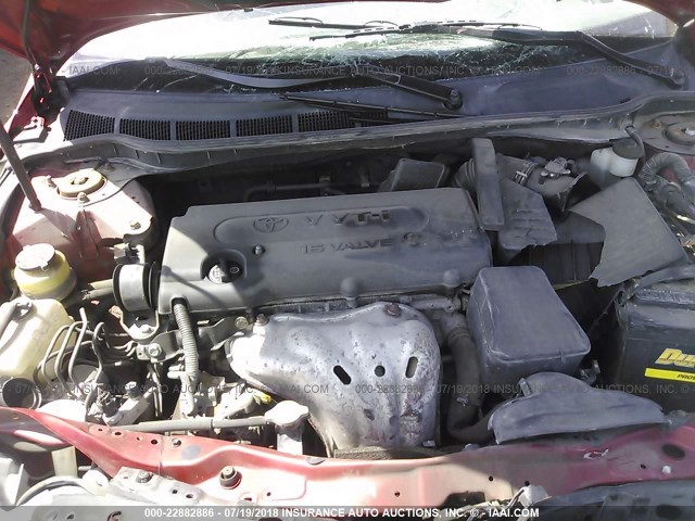 4T1BE46K79U354934 - 2009 TOYOTA CAMRY SE/LE/XLE RED photo 10