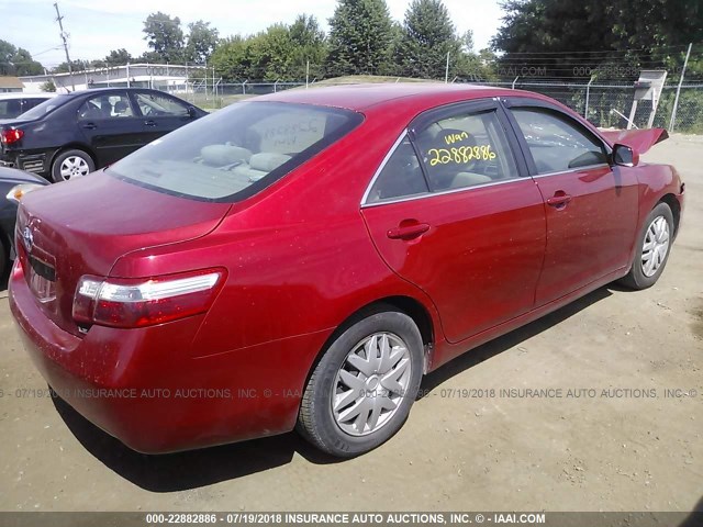 4T1BE46K79U354934 - 2009 TOYOTA CAMRY SE/LE/XLE RED photo 4