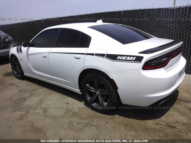 2C3CDXCT0GH222208 - 2016 DODGE CHARGER R/T WHITE photo 3