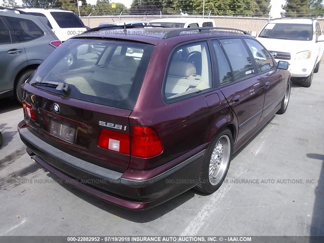 WBADP6343YBV65676 - 2000 BMW 528 IT AUTOMATIC BURGUNDY photo 4