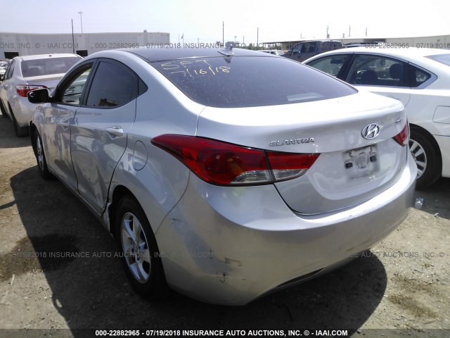 5NPDH4AE9DH371145 - 2013 HYUNDAI ELANTRA GLS/LIMITED SILVER photo 3