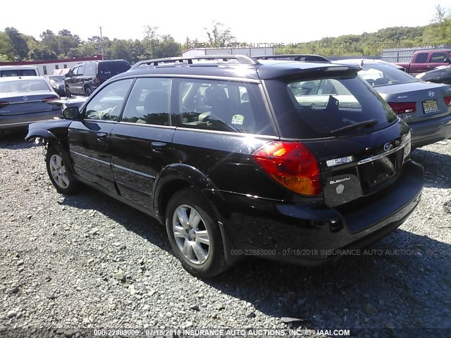 4S4BP62C257332627 - 2005 SUBARU LEGACY OUTBACK 2.5I LIMITED BLACK photo 3