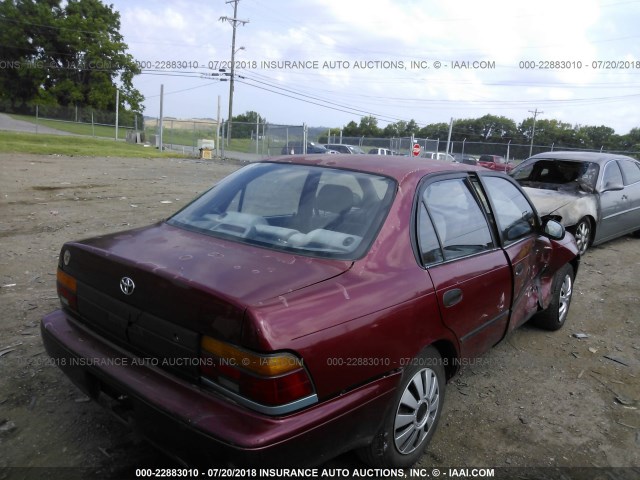 JT2AE09B2R0067988 - 1994 TOYOTA COROLLA LE/DX RED photo 4