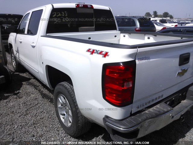 3GCUKREC9GG106875 - 2016 CHEVROLET SILVERADO K1500 LT WHITE photo 3