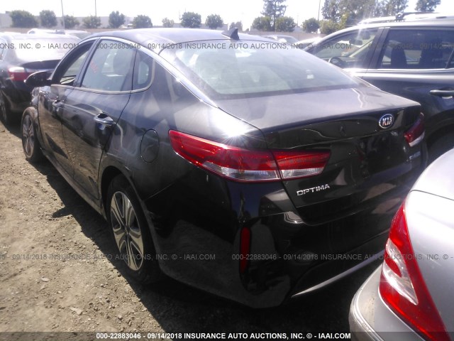 KNAGU4LC9H5004544 - 2017 KIA OPTIMA HYBRID/EX BLACK photo 3