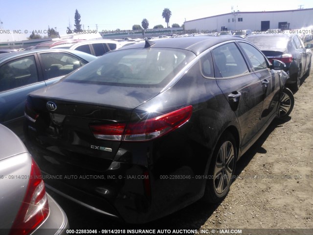 KNAGU4LC9H5004544 - 2017 KIA OPTIMA HYBRID/EX BLACK photo 4