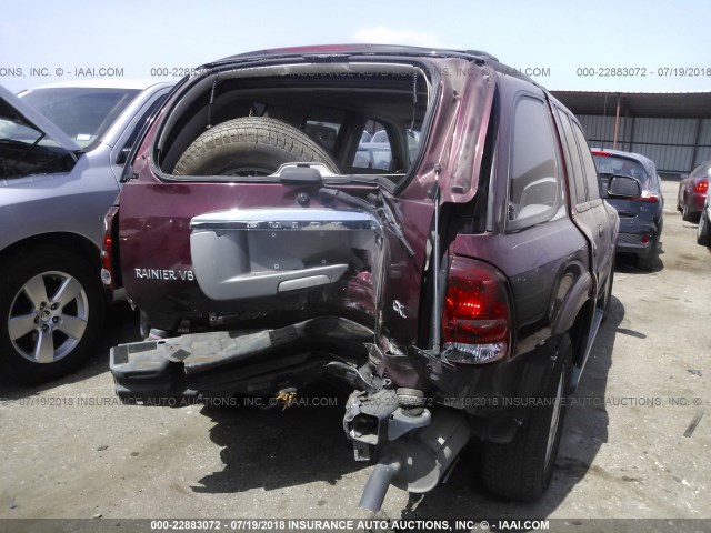 5GAES13MX52267213 - 2005 BUICK RAINIER CXL BURGUNDY photo 6