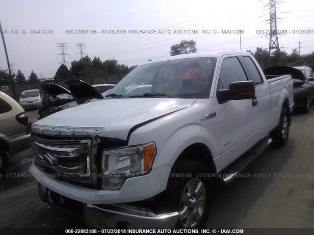 1FTFX1ET4DFA12797 - 2013 FORD F150 SUPER CAB WHITE photo 2