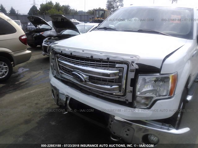 1FTFX1ET4DFA12797 - 2013 FORD F150 SUPER CAB WHITE photo 6