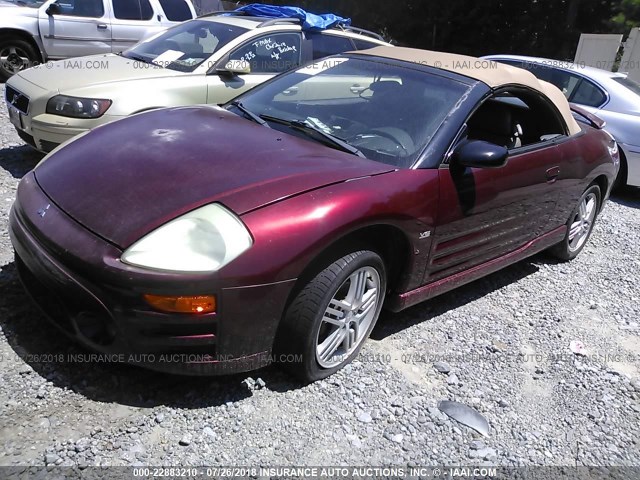 4A3AE55H84E072247 - 2004 MITSUBISHI ECLIPSE SPYDER GT RED photo 2