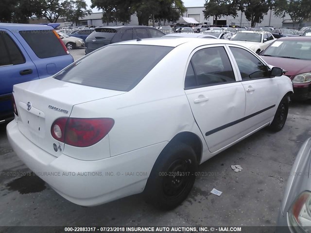 JTDBR32E130047812 - 2003 TOYOTA COROLLA CE/LE WHITE photo 4