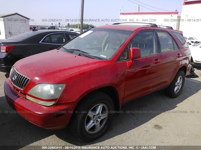 JT6HF10U9Y0115158 - 2000 LEXUS RX 300 RED photo 2