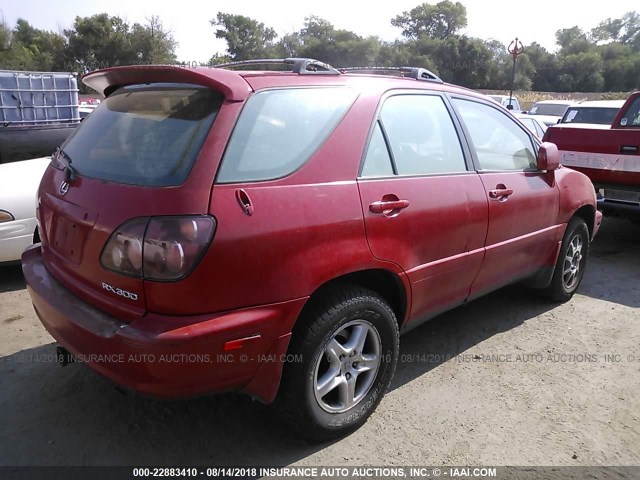 JT6HF10U9Y0115158 - 2000 LEXUS RX 300 RED photo 4