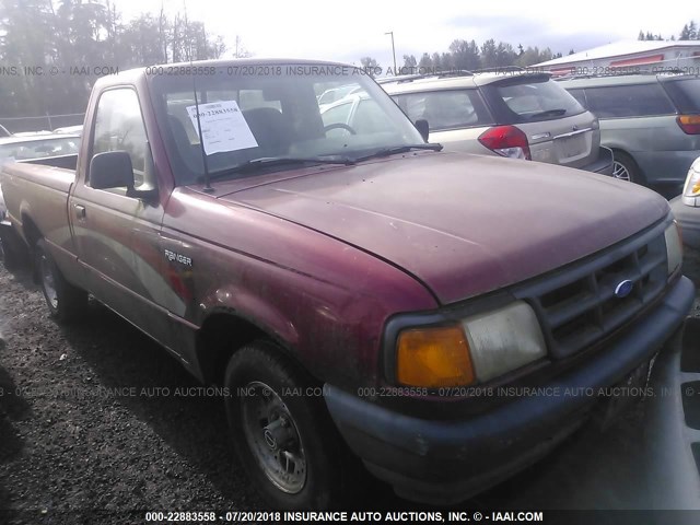 1FTCR10U3PPA19221 - 1993 FORD RANGER RED photo 1