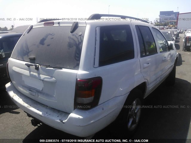 1J8GX58N02C257239 - 2002 JEEP GRAND CHEROKEE LIMITED WHITE photo 4