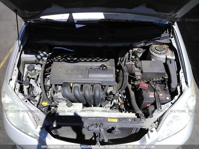 2T1KR32E24C242082 - 2004 TOYOTA COROLLA MATRIX XR SILVER photo 10