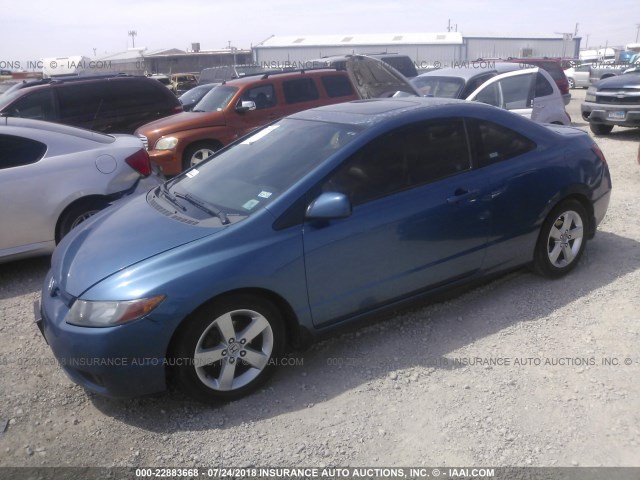 2HGFG12908H546667 - 2008 HONDA CIVIC EXL BLUE photo 2