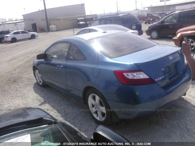 2HGFG12908H546667 - 2008 HONDA CIVIC EXL BLUE photo 3