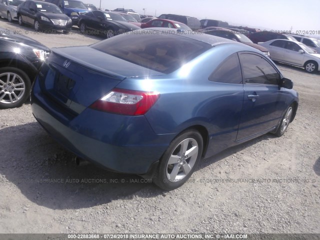 2HGFG12908H546667 - 2008 HONDA CIVIC EXL BLUE photo 4