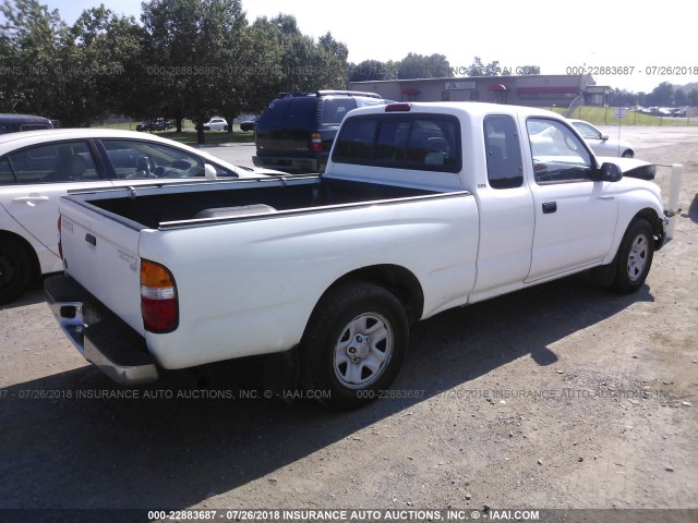 5TEVL52N82Z103494 - 2002 TOYOTA TACOMA XTRACAB WHITE photo 4