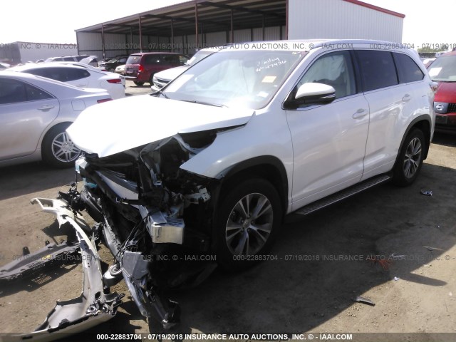 5TDKKRFH7ES012624 - 2014 TOYOTA HIGHLANDER XLE თეთრი ფოტო 2