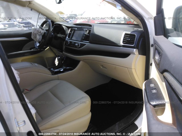 5TDKKRFH7ES012624 - 2014 TOYOTA HIGHLANDER XLE თეთრი ფოტო 5