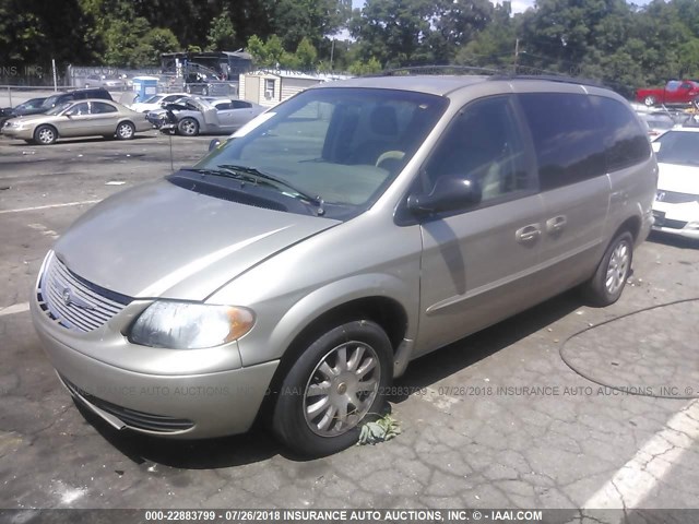 2C4GP74L72R630954 - 2002 CHRYSLER TOWN & COUNTRY EX GOLD photo 2