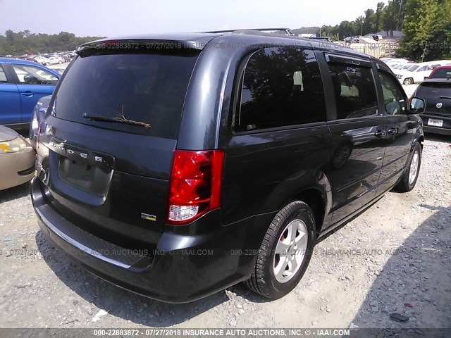 2C4RDGCG2DR591845 - 2013 DODGE GRAND CARAVAN SXT GRAY photo 4