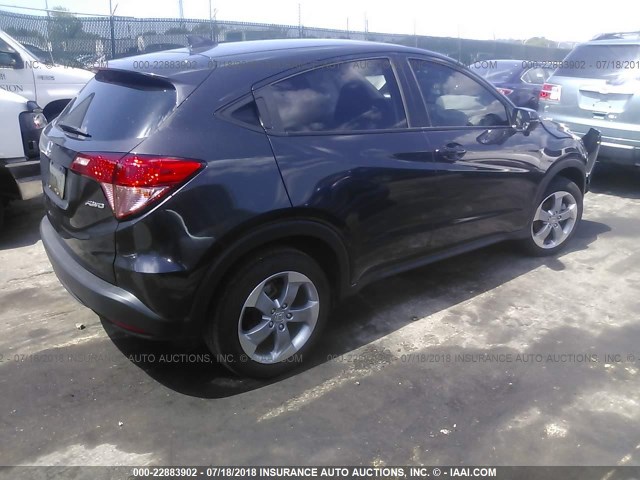 3CZRU6H54HG709658 - 2017 HONDA HR-V EX BLUE photo 4