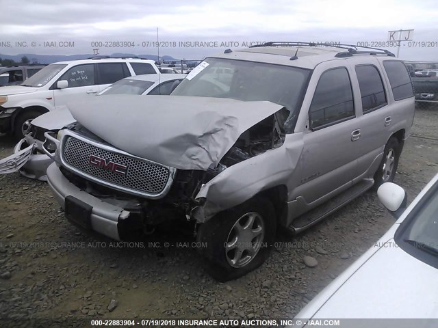 1GKEK63U95J131189 - 2005 GMC YUKON DENALI GRAY photo 2